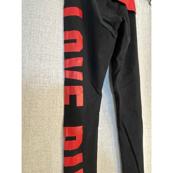 Victoria's Secret PINK Activewear Pants Black/Red Leggings Yoga Size Xsmall - Picture 3 of 6